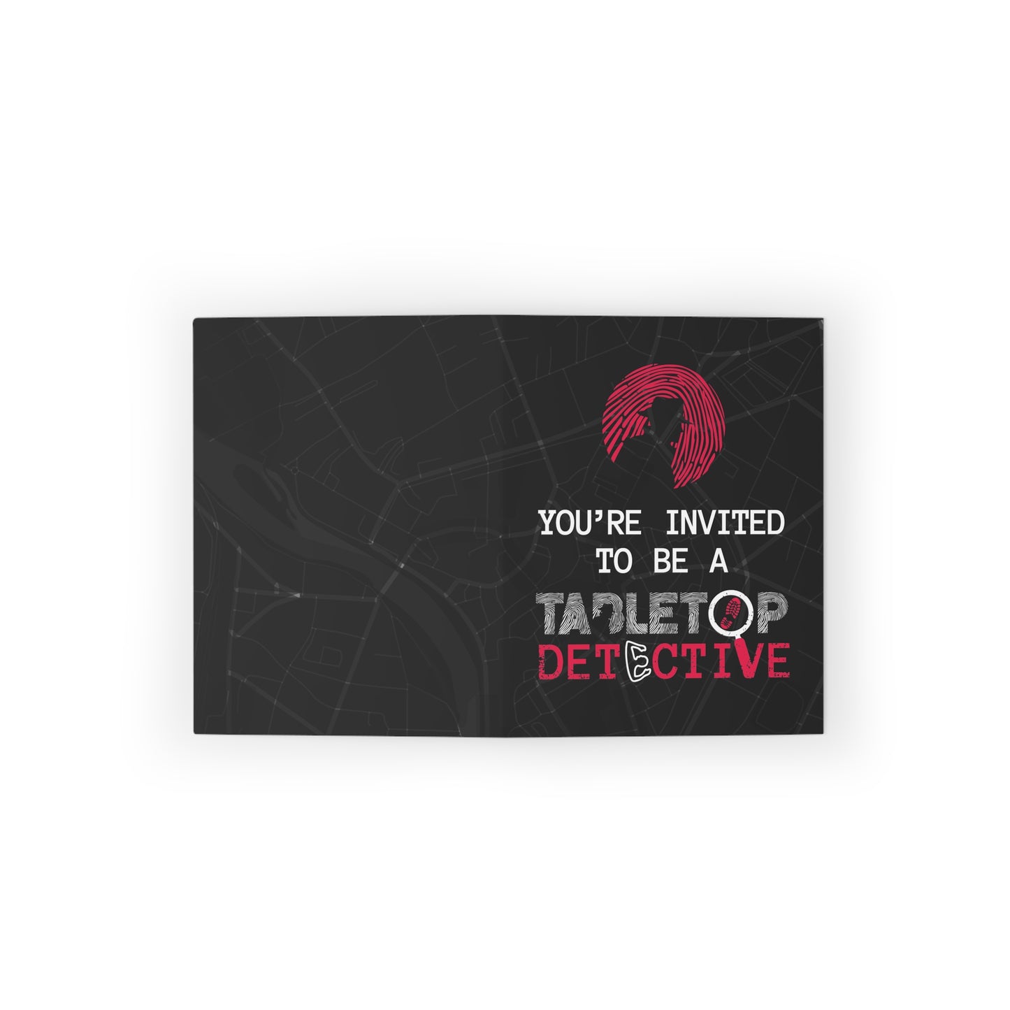 Tabletop Detective mystery night invitations (8, 16, and 24 pcs)