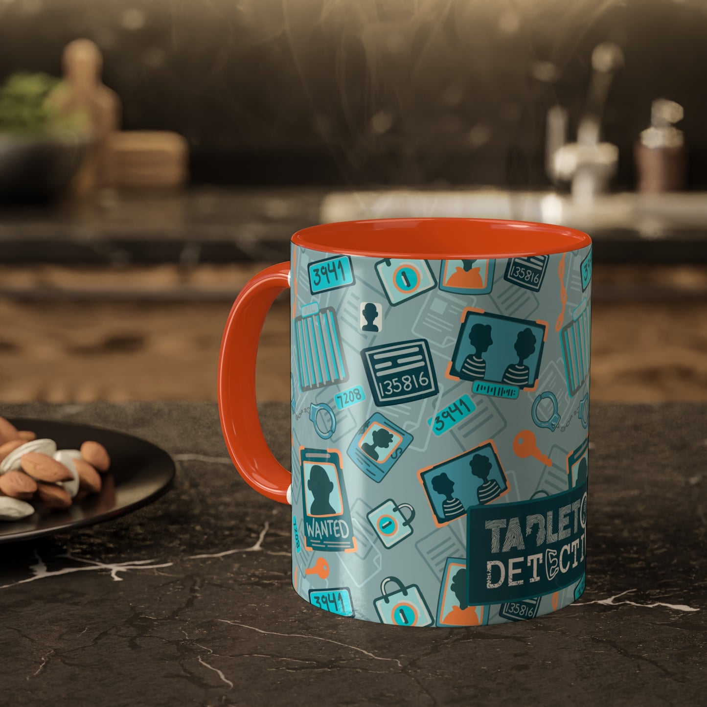 Bloodhound in blue colorful mystery mug