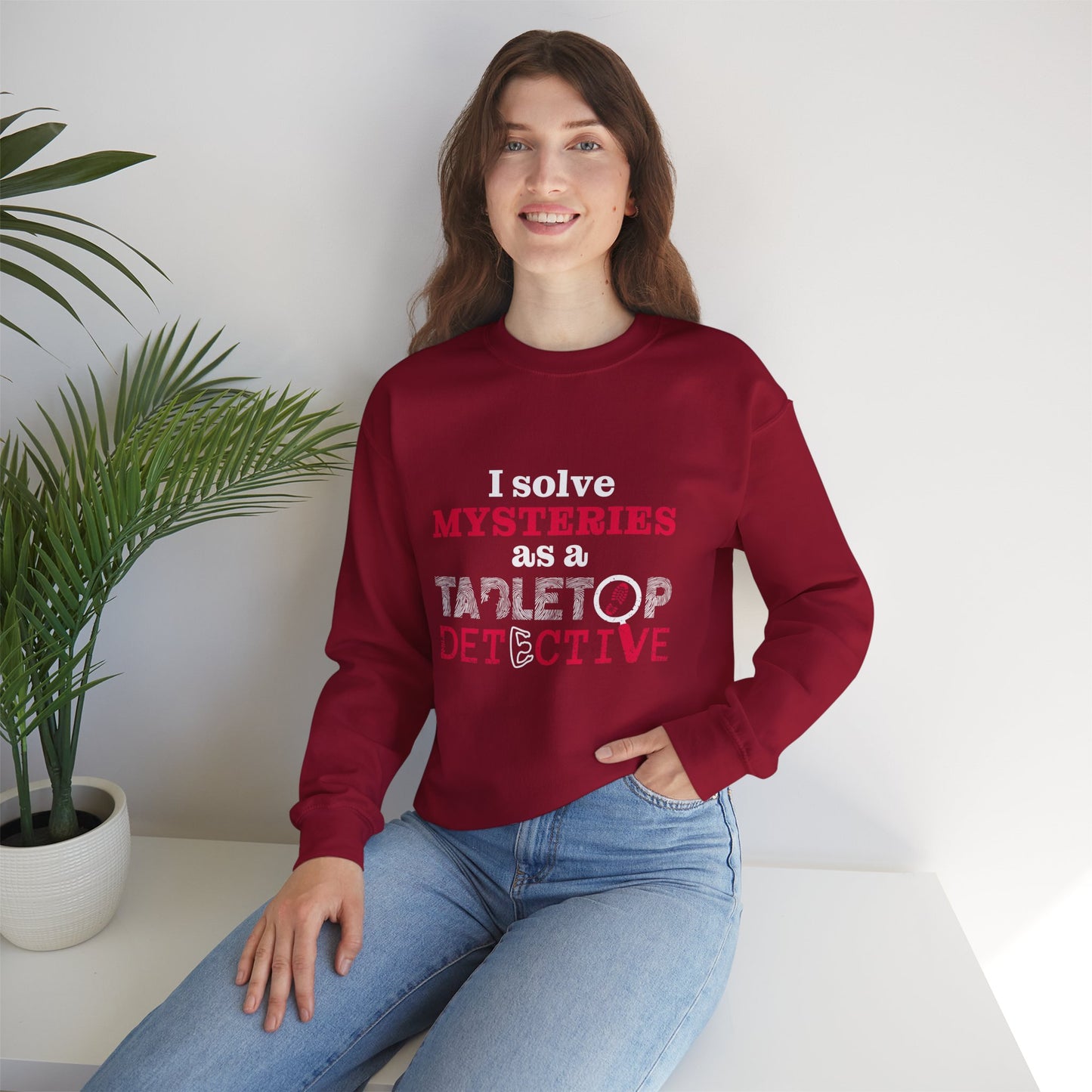 "I solve mysteries" Tabletop Detective Sweatshirt
