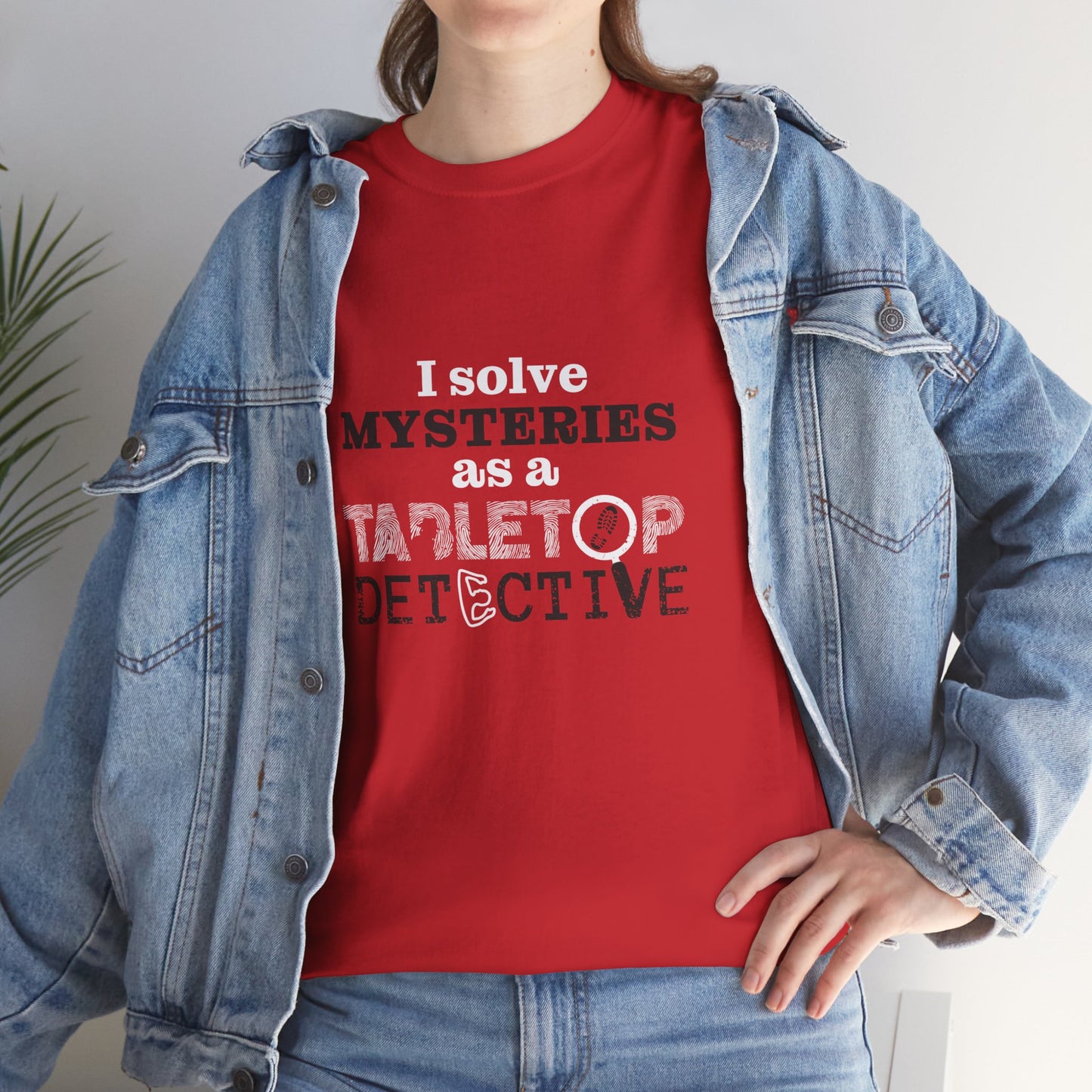 "I solve mysteries" Tabletop Detective t-shirt