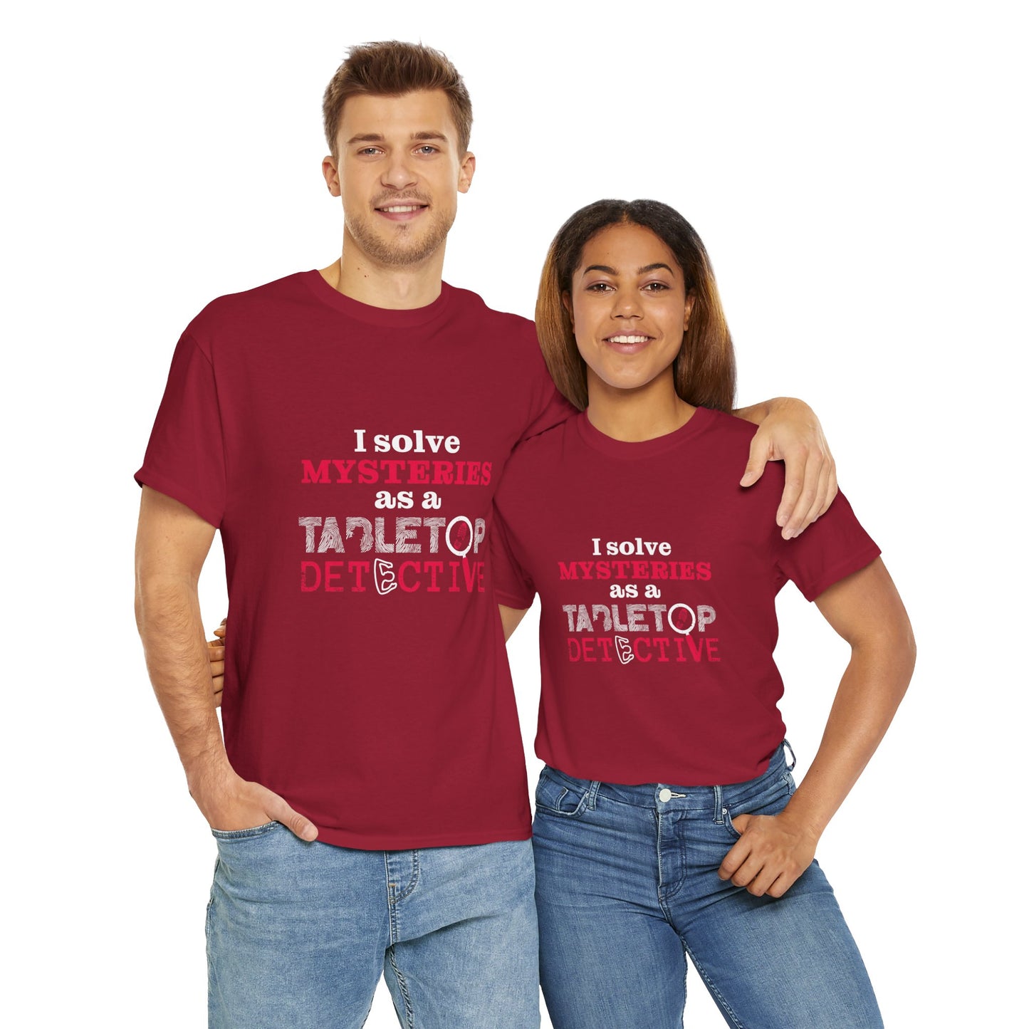 "I solve mysteries" Tabletop Detective t-shirt