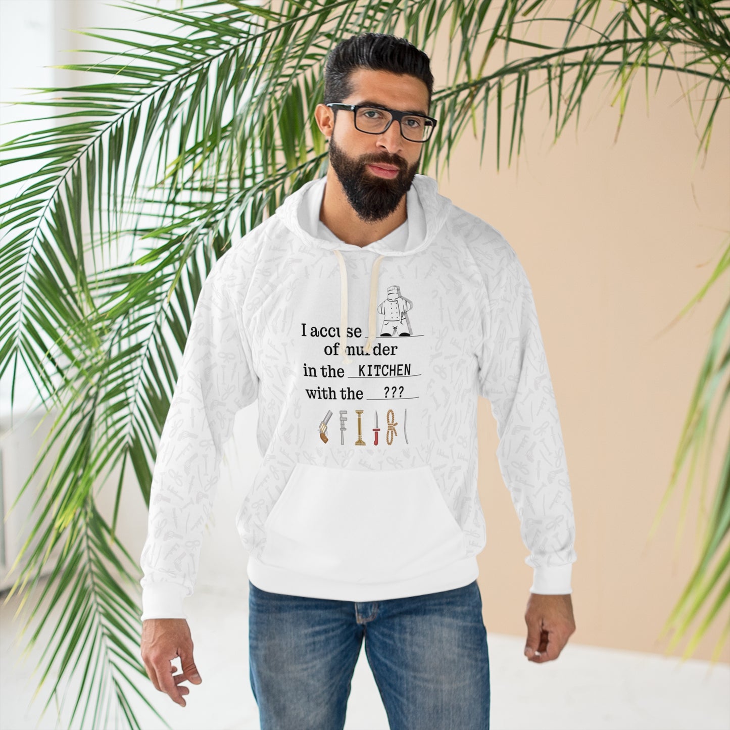 Mansion-trained mastermind "I accuse WHITE" hoodie