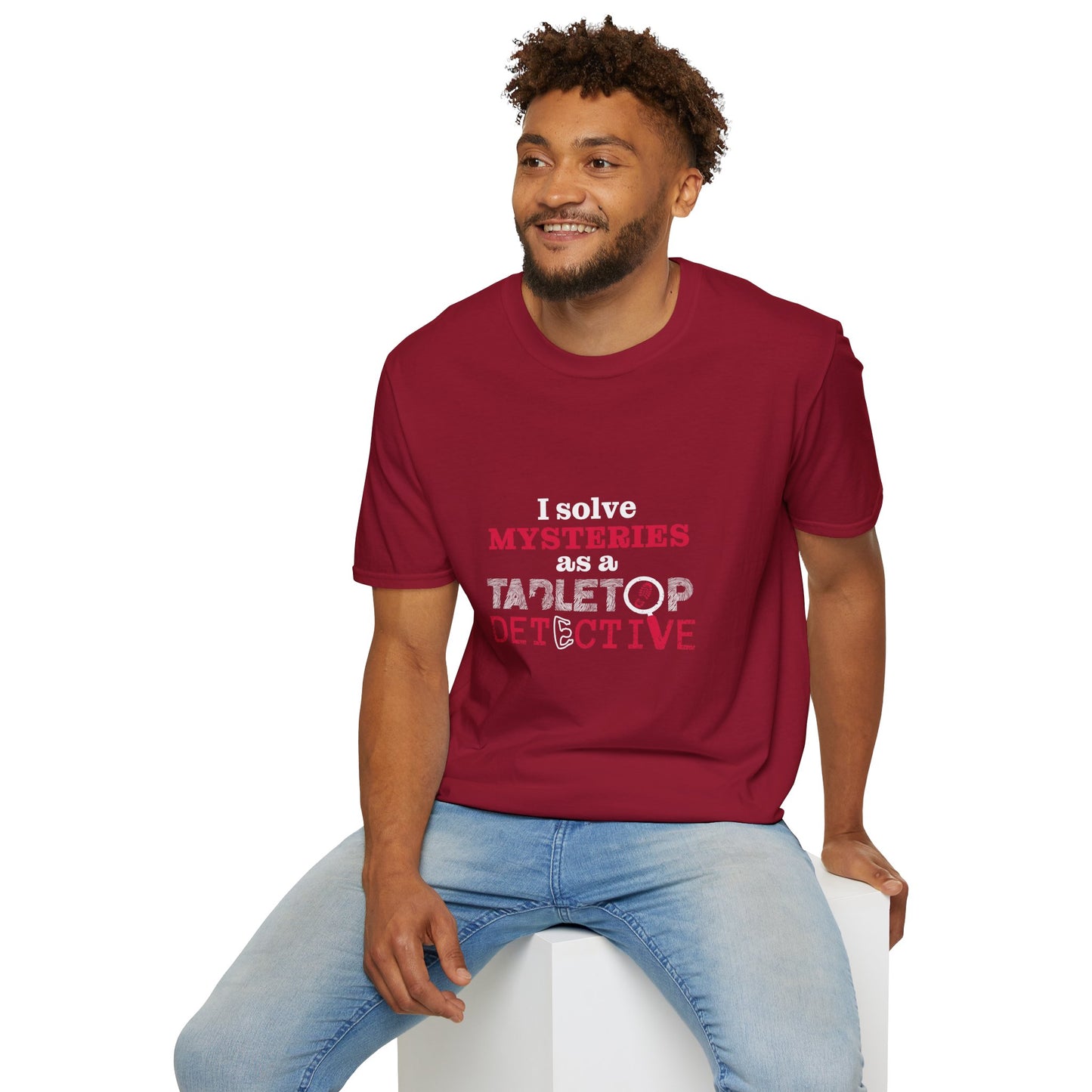 "I solve mysteries" Tabletop Detective t-shirt