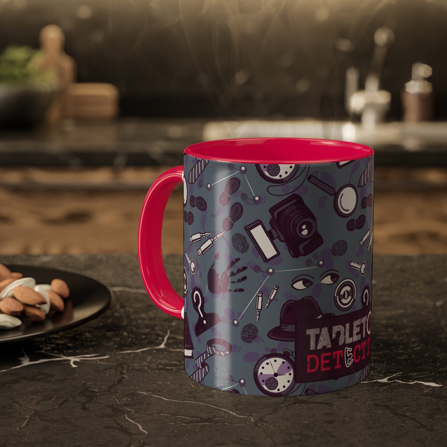 Gumshoe go-getter colorful mystery mug