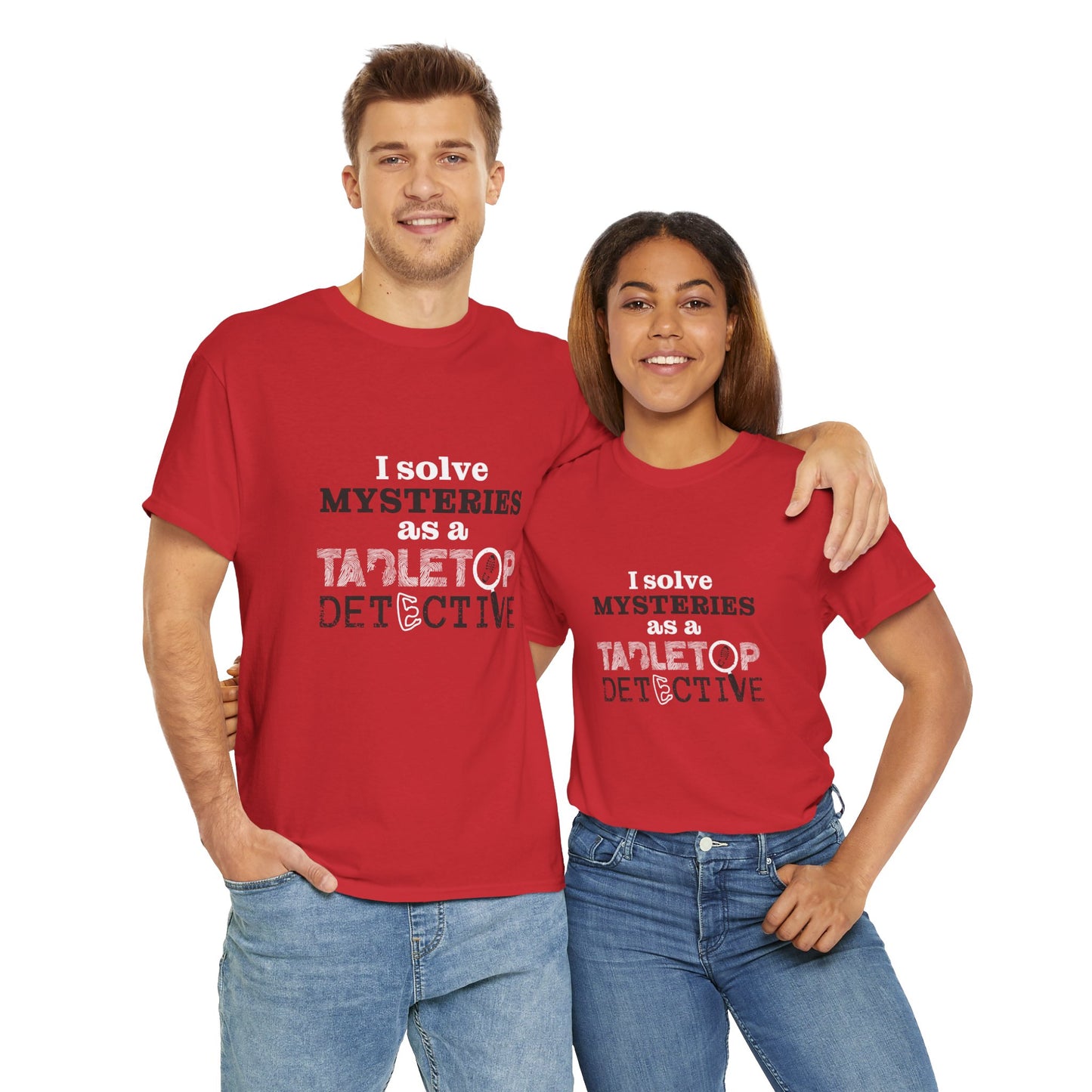 "I solve mysteries" Tabletop Detective t-shirt