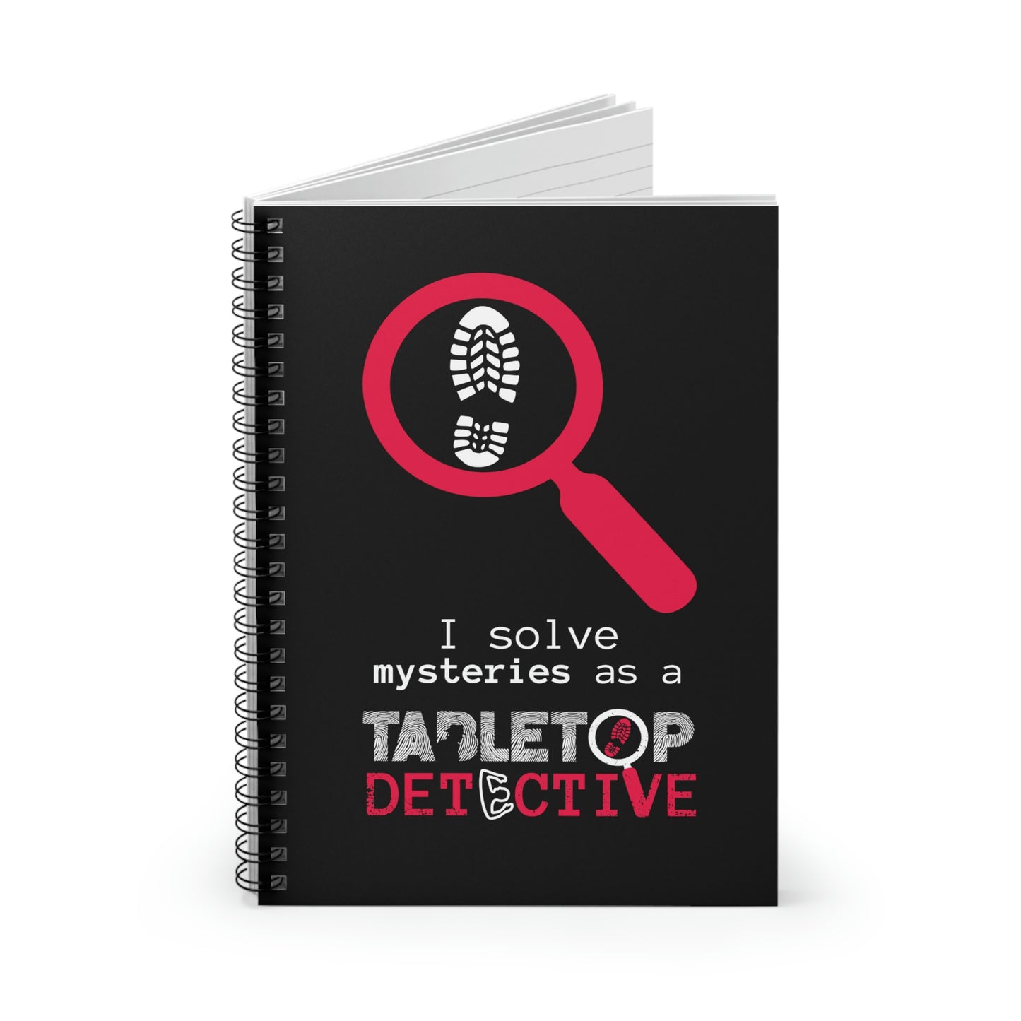 "I solve mysteries" Tabletop Detective spiral-bound notebook