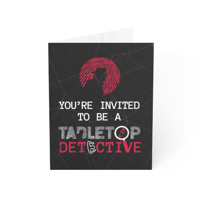 Tabletop Detective mystery night invitations (10, 30, and 50pcs)