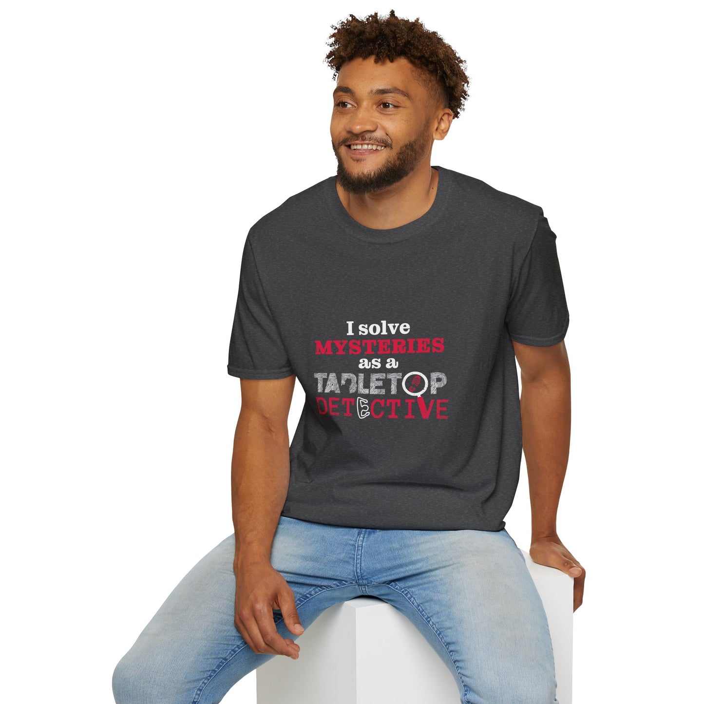 "I solve mysteries" Tabletop Detective t-shirt