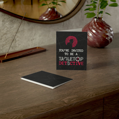 Tabletop Detective mystery night invitations (10, 30, and 50pcs)