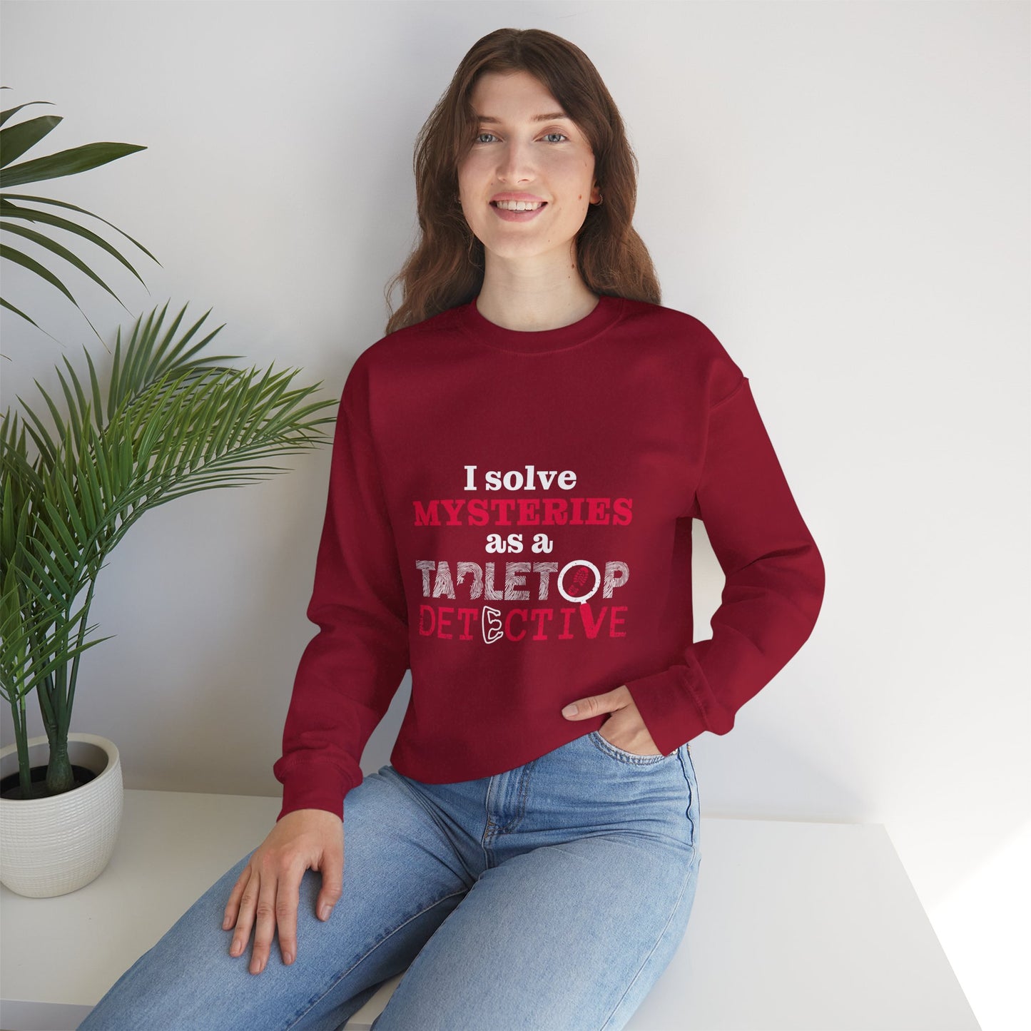 "I solve mysteries" Tabletop Detective Sweatshirt