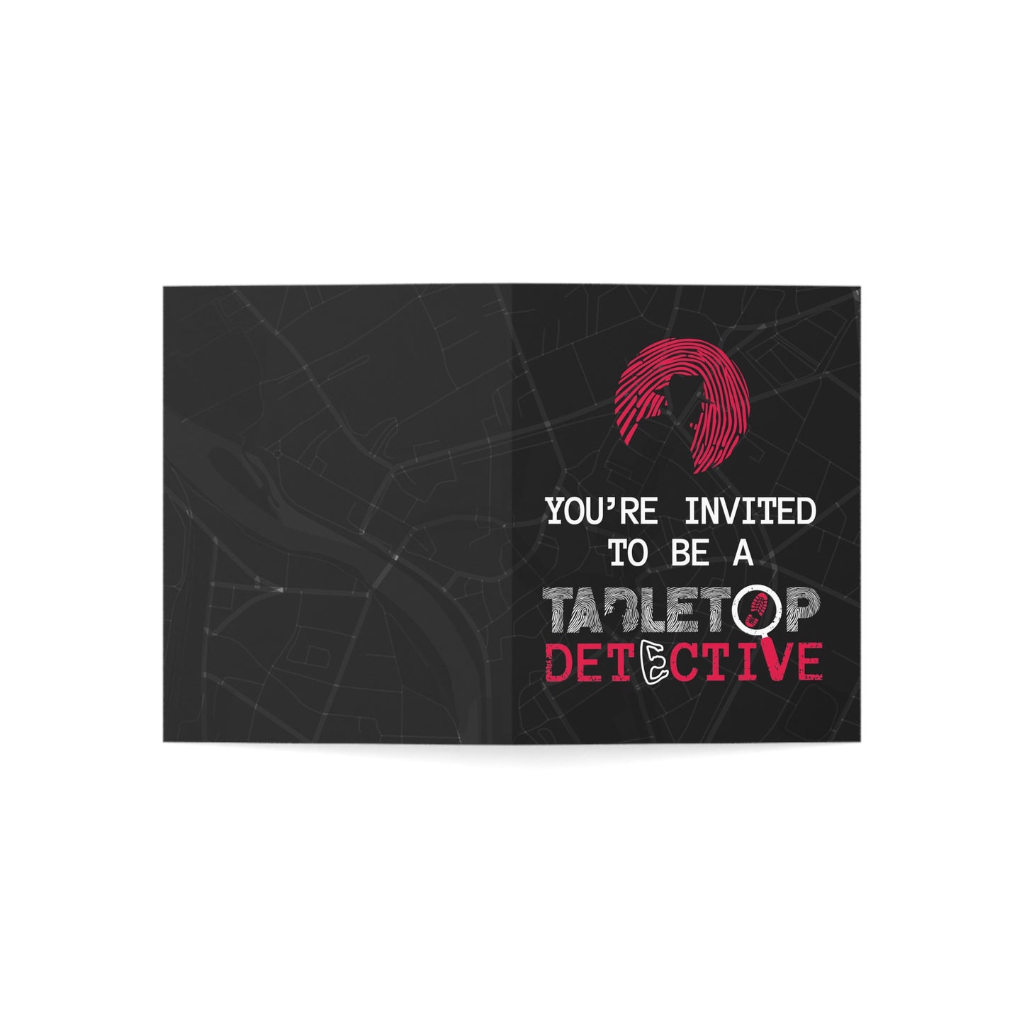 Tabletop Detective mystery night invitations (10, 30, and 50pcs)